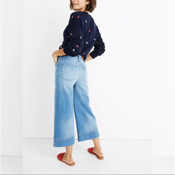 Madewell Wide Leg High Rise Crop Delancey Jeans - Picture 2 of 14